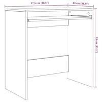 Bureau artisanaal eikenkleurig 77,5 x 43 x 79 cm Bewerkt hout - thumbnail