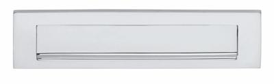 Intersteel Brievenbus met klep/regenrand chroom 325 x 76 mm - thumbnail