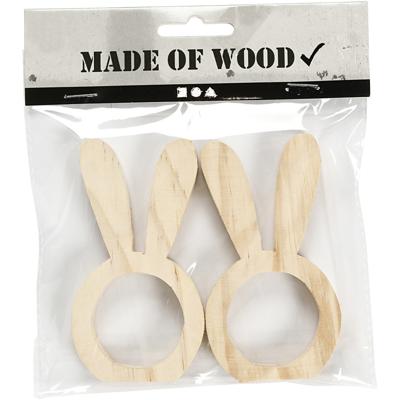 Creotime servettenring hout 9,7 x 5,5 cm blank 2 stuks Creotime servettenring hout 9,7 x 5,5 cm blank 2 stuks