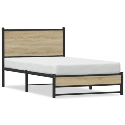 Bedframe zonder matras metaal sonoma eikenkleurig 100x190 cm