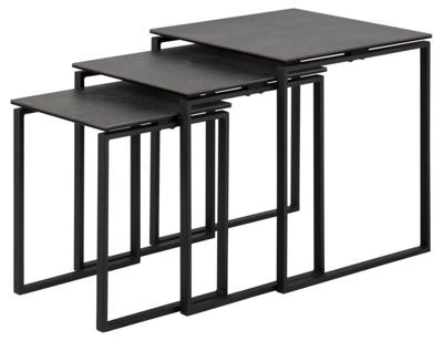 Sohome Bijzettafel 'Parker' Keramiek, Set van 3 stuks, kleur Zwart