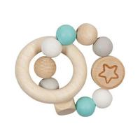 Goki houten grijpring ster lichtblauw - thumbnail