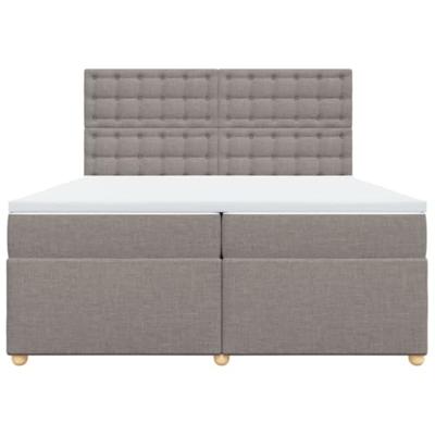 Boxspring met matras stof taupe 200x200 cm
