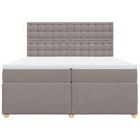 Boxspring met matras stof taupe 200x200 cm - thumbnail