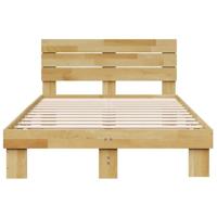 Bedframe hoofdeinde zonder matras 120x190 cm massief hout eiken - thumbnail