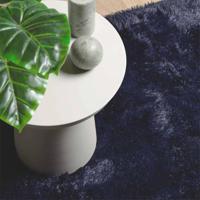 Hoogpolig vloerkleed NAVARRA 240x240 cm polyester marineblauw - thumbnail