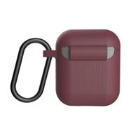 U by UAG [U] DOT Soft Touch Siliconen Hoes Apple Airpods 2 (2019) / Apple Airpods 1 (2016) [Wireless Charging Compatible (LED zichtbaar), Lightning-aansluiting afdekking, karabijnhaak ] aubergine - thumbnail