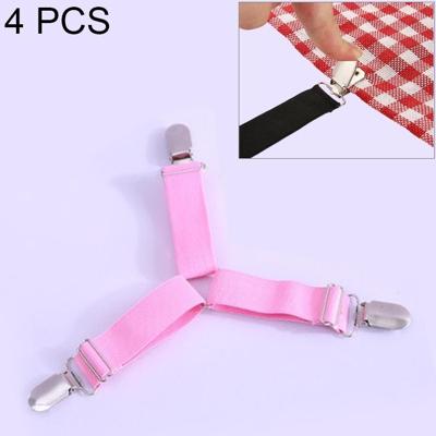 4-delige verstelbare Bedspread tafelkleed gordijn sofa cover houder tent metalen vaste clips (roze)