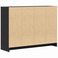 Dressoir 102x33x75 cm bewerkt hout zwart eikenkleurig - thumbnail