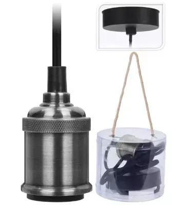 Snoerpendel Hanglamp E27 Fitting Zilver Snoerpendel Hanglamp E27 Fitting Zilver