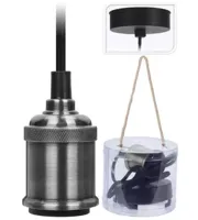 Snoerpendel Hanglamp E27 Fitting Zilver - thumbnail