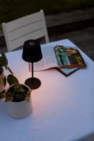 Oplaadbare tafellamp zwart met ingebouwde LED lichtbron batterij Roble 28 cm - thumbnail