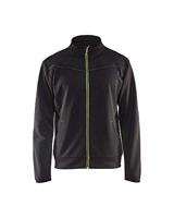 Blåkläder Service Sweatshirt met rits 33622526 | Zwart/High-Vis Geel | Maat XL - 7330509550847 - thumbnail