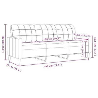Driezitsbank 180 cm fluweel geel