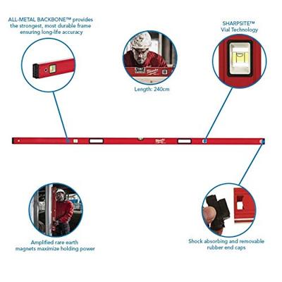 Milwaukee REDSTICK™ Backbone box waterpas magnetisch 240cm - 4932459075