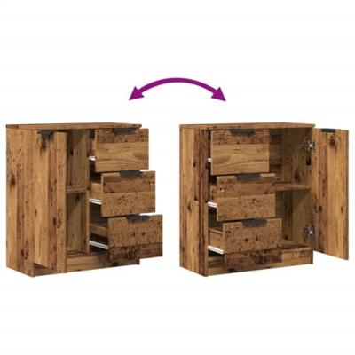 Dressoir 60x30x70 cm bewerkt hout oud houtkleurig Dressoir 60x30x70 cm bewerkt hout oud houtkleurig