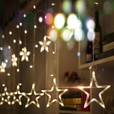 220V EU Plug LED Star Light Christmas lights Indoor/Outdoor decoratieve liefde gordijnen Lamp voor bruiloft kerstfeest lighting(Green)