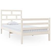 Bedframe massief grenenhout wit 90x200 cm - thumbnail