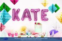 Folieballon Letter &apos;D&apos; Donker Roze - 35cm - thumbnail