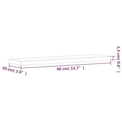 Wandschappen 4 st 40x10x1,5 cm bewerkt hout grijs sonoma eiken