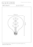 Lucide G80 Class B - Filament lamp - Ø 8 cm - LED Dimb. - E27 - 1x7W 2700K - Transparant - thumbnail