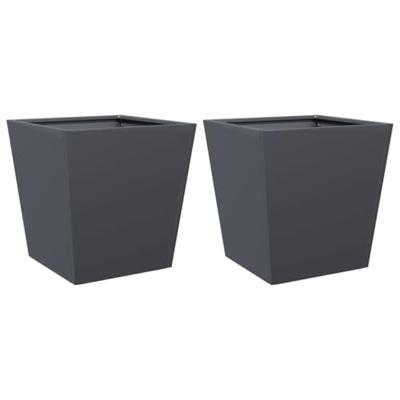 Plantenbakken 2 st 40x40x40 cm staal antracietkleurig Plantenbakken 2 st 40x40x40 cm staal antracietkleurig