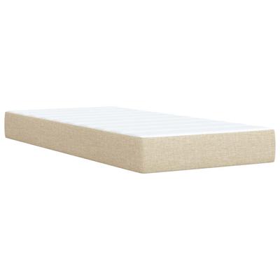 Boxspring met matras stof crèmekleurig 100x200 cm