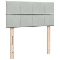Boxspring met matras fluweel lichtgrijs 100x200 cm - thumbnail