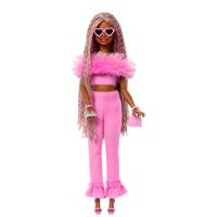 Barbie Deluxe Style pop met bont en vlechten - thumbnail