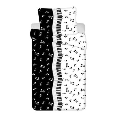 Sweet Home dekbedovertrek Muziek noten 140 x 200 cm - 70 x 90 cm - microflanel