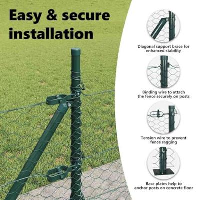 VidaXL Afrasteringspaal groen 25 x 1,4 m (36 mm gaas) staal en pvc