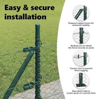 VidaXL Afrasteringspaal groen 25 x 1,4 m (36 mm gaas) staal en pvc - thumbnail