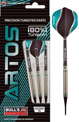 Bull's dartpijlen Artos AR1 softtip tungsten groen gewicht 18