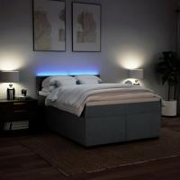 Boxspring met matras stof donkergrijs 160x200 cm - thumbnail