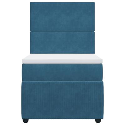 Boxspring met matras fluweel blauw 120x200 cm - thumbnail