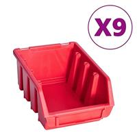 VidaXL 103-delige opslagbakkenset met wandpanelen rood en zwart - thumbnail