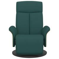 Fauteuil verstelbaar met voetensteun stof donkergroen - thumbnail