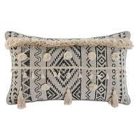 Kussen Home ESPRIT Wit Zwart Boho 50 x 8 x 30 cm - thumbnail