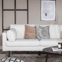 Nohr 3-zits Bank 'Tylan' Teddy, kleur Wit - thumbnail