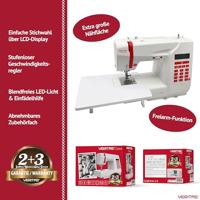 Veritas Naaimachine met vrije arm Claire Wit, Rood - thumbnail