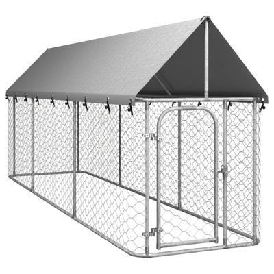 VidaXL Hondenkennel voor buiten met dak 400x100x150 cm