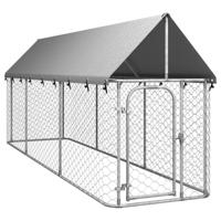 VidaXL Hondenkennel voor buiten met dak 400x100x150 cm - thumbnail