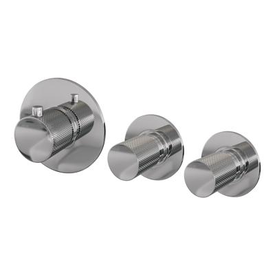 Inbouwthermostaat Brauer Chrome Carving en 2 Stopkranen Met in- en Afbouwdelen Chroom