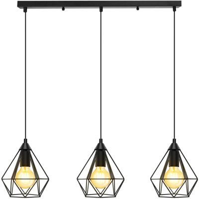 Retro Zwarte LED Hanglamp met 3 E27 Fittingen - Klassiek Aluminium Design
