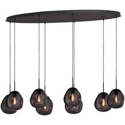 Masterlight HanglampLava Oval 8x smoke glas Ø 24cm - 2764-05-160-60-80561