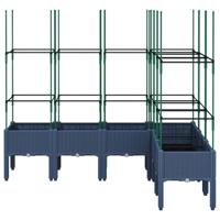 Plantenbak met latwerk 160x120x142,5 cm polypropeen grijs - thumbnail