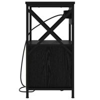 Nachtkastje 2 pcs Zwart eiken 40 x 31 x 60 cm Bewerkt hout - thumbnail