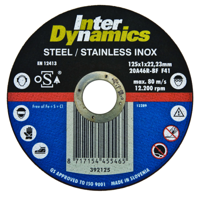 Inter Dynamics Doorslijpschijf 125x1mm INOX - 392125