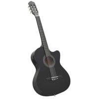 VidaXL Gitaar cutaway met equalizer 6 snaren western klassiek zwart - thumbnail