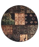 Heritaged Rond patchwork vloerkleed - Fade No.1 olijfgroen - 115 cm - thumbnail